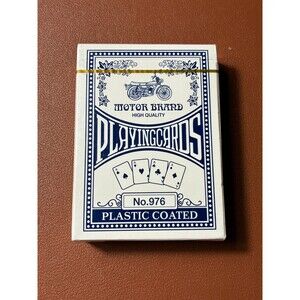 Motor Brand Deck of Playing Cards Plastic Coated Poker Size Regular Index Blue